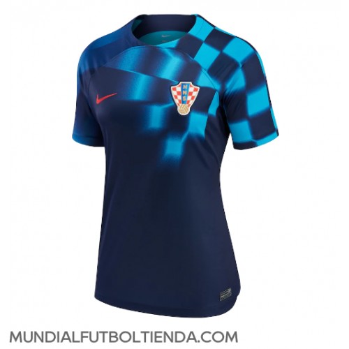 Camiseta Croacia Segunda Equipación Replica Mundial 2022 para mujer mangas cortas